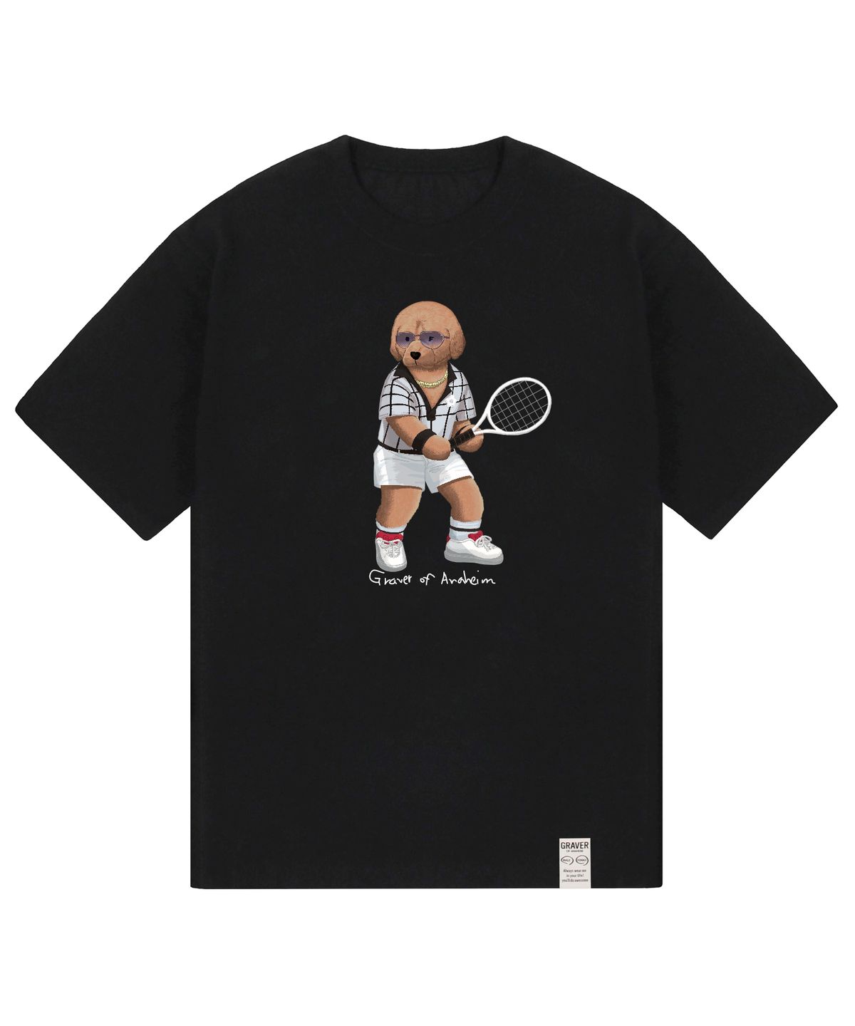 그레이버(GRAVER) [UNISEX]테니스 도그 스트리버 반팔티_블랙