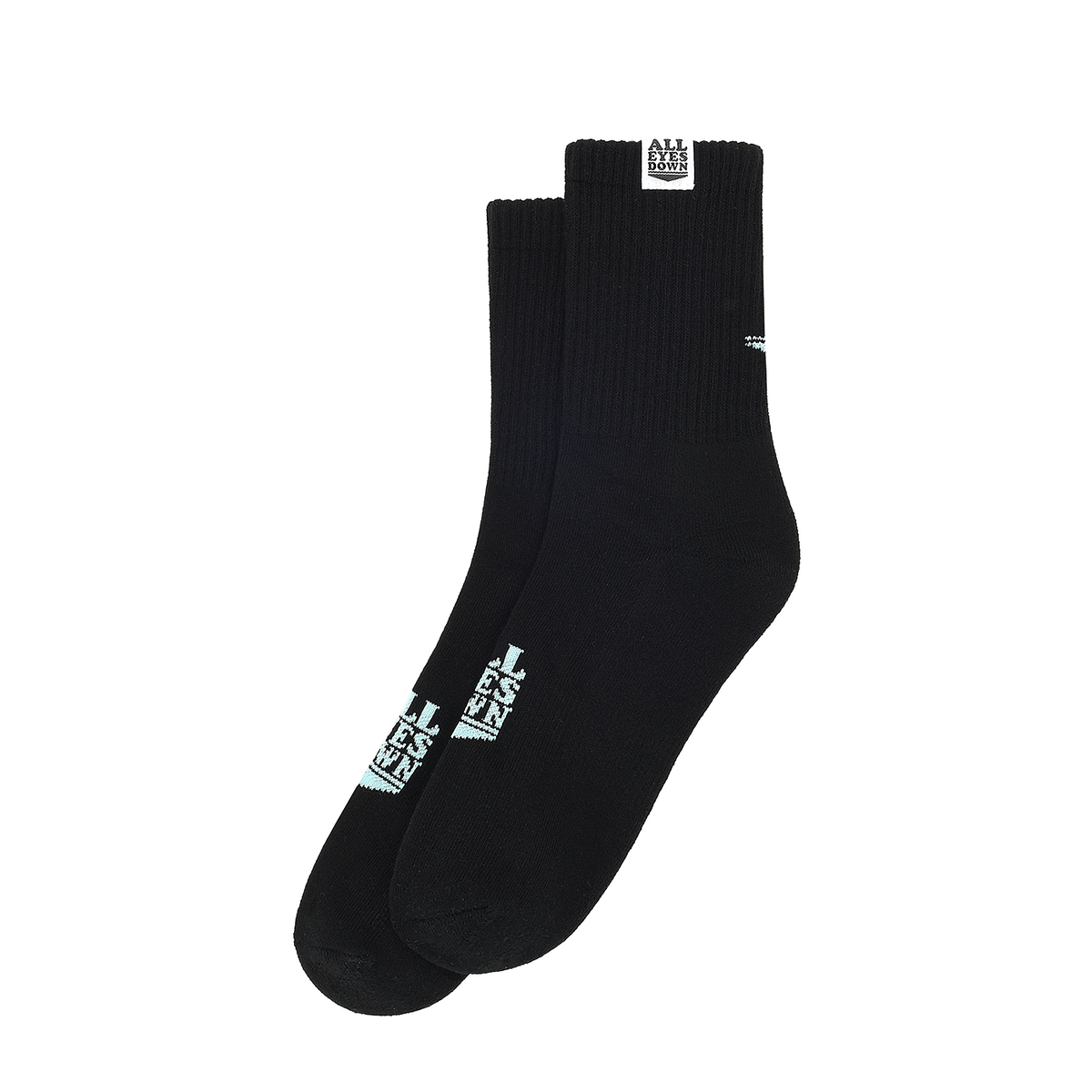 올아이즈다운(ALL EYES DOWN) BASIC LOGO SOCKS(Black/Mint)