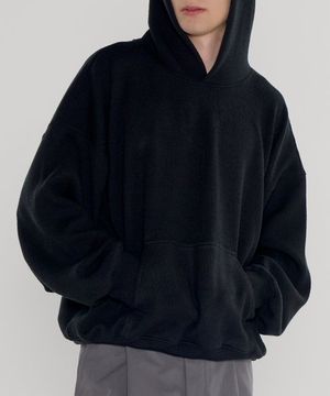 드레이프 니트 후드[블랙]