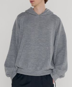 드레이프 니트 후드[그레이]