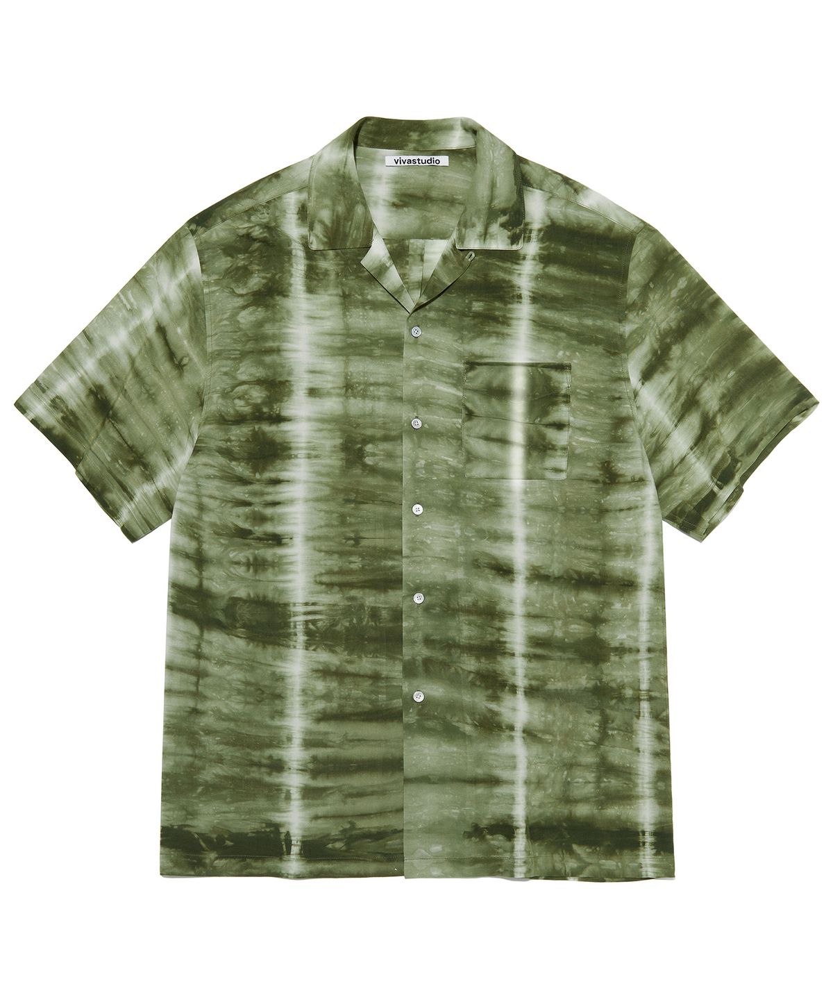 비바스튜디오(VIVASTUDIO) COLLAR TIE DYE HALF SHIRT [GREEN]