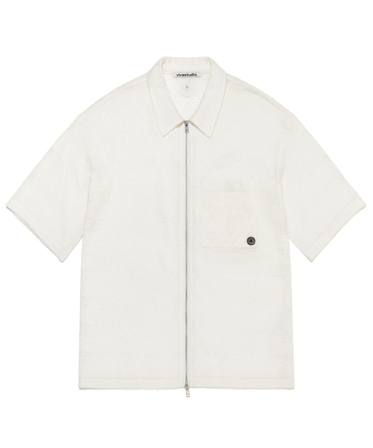 비바스튜디오(VIVASTUDIO) GARDENERS KNITTED HALF SHIRT JACKET [IVORY]