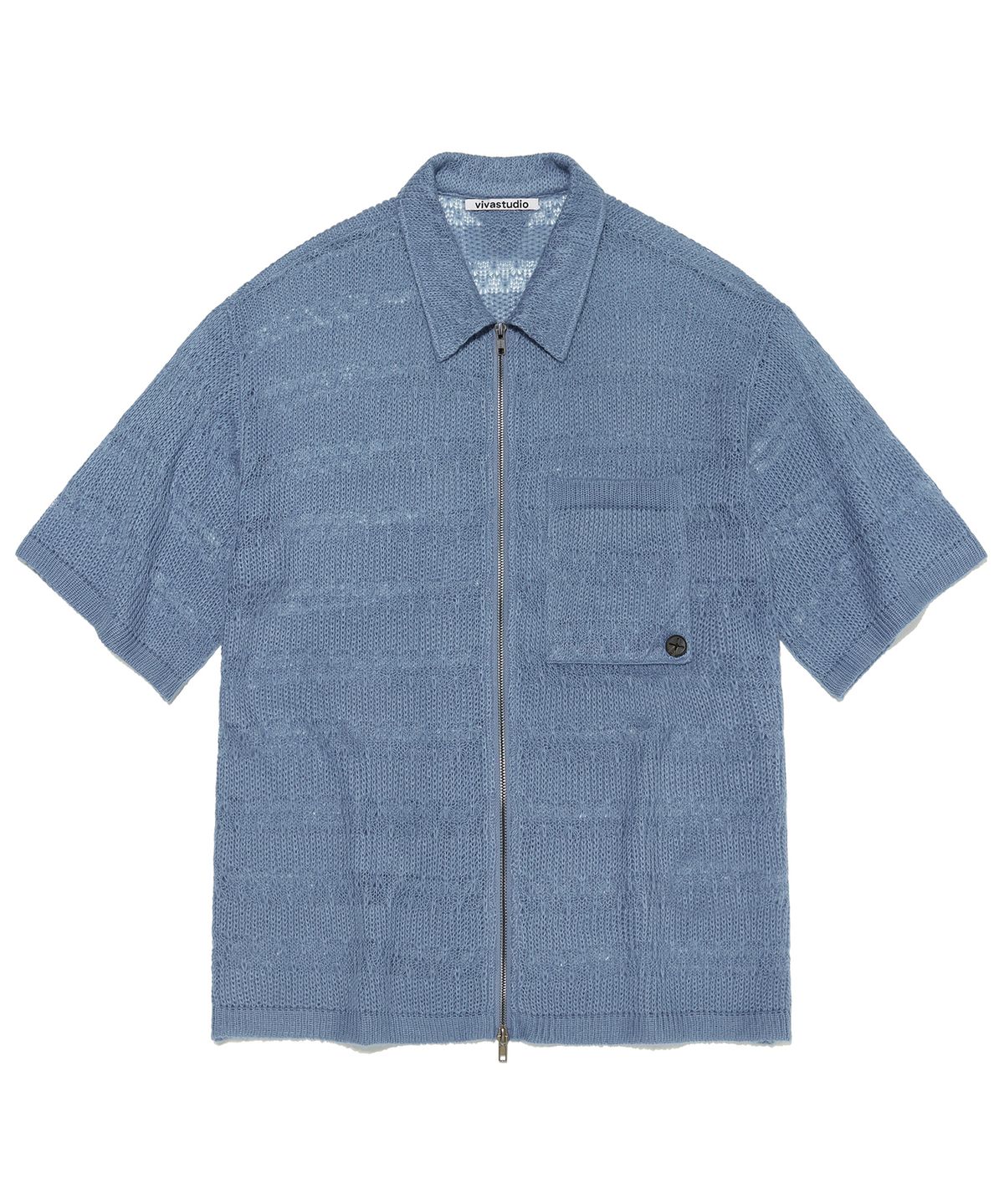 비바스튜디오(VIVASTUDIO) GARDENERS KNITTED HALF SHIRT JACKET [FRENCH BLUE]