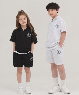 서클 로고 반집업 반팔&쇼츠 셋업 (5color)