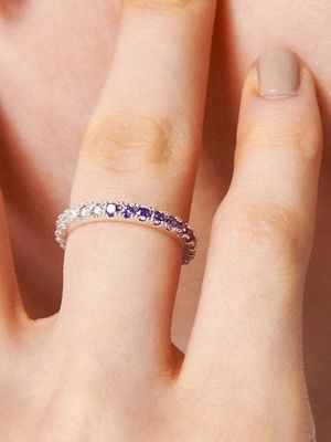 Half Color Silver Ring Ir214 [Silver]