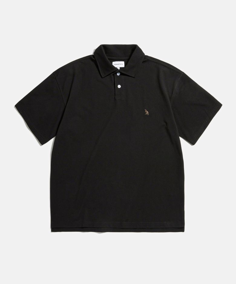 Over Pique Polo Shirt Black