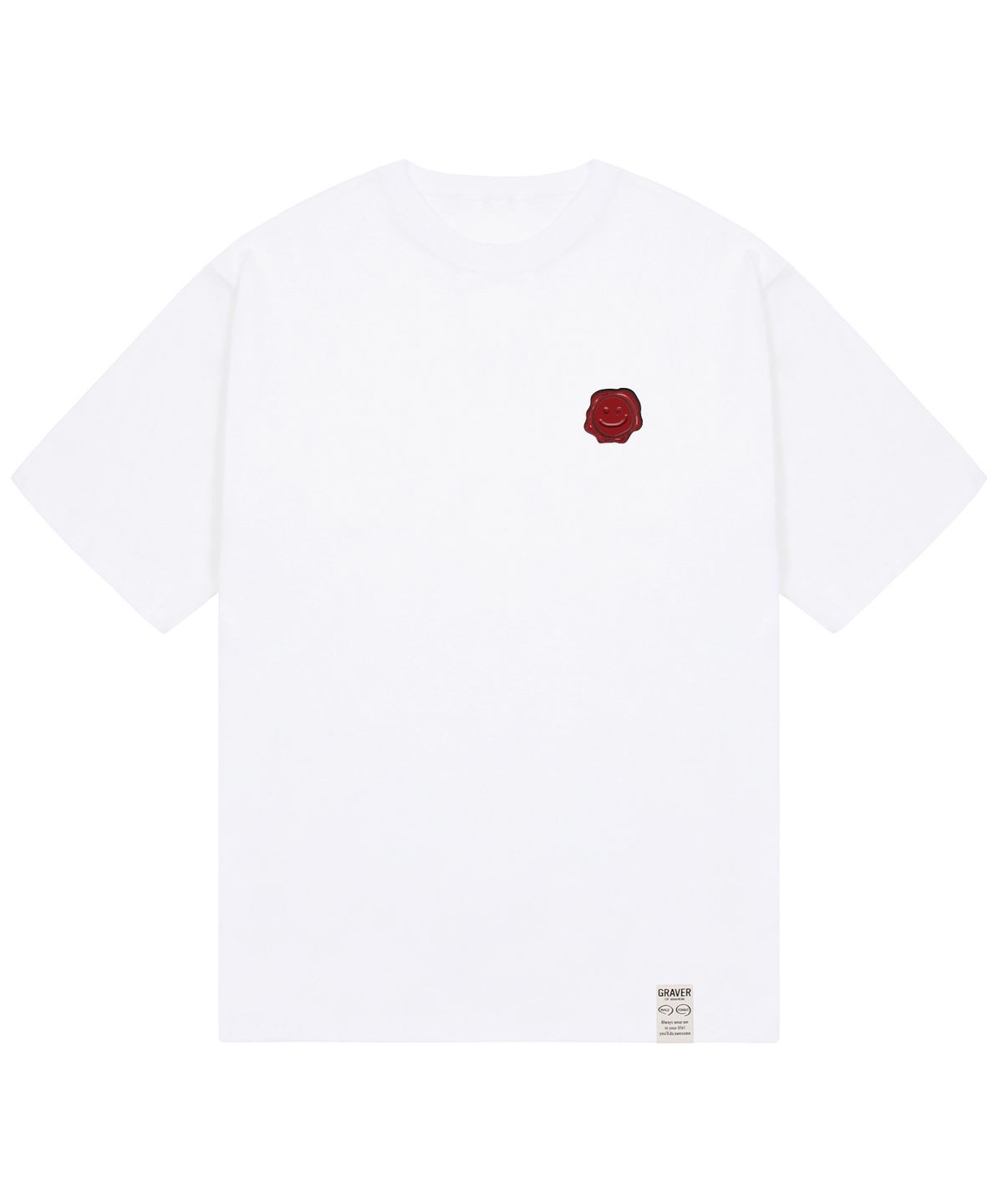 그레이버(GRAVER) [UNISEX]실링 드로잉스마일 반팔티_화이트