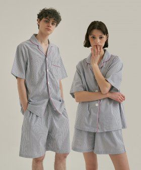 MUSINSA | JO'S LOUNGE (couple) Blue Mountains Short Pajama Set