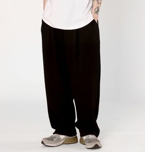 휴 원턱 와이드핏 팬츠 블랙