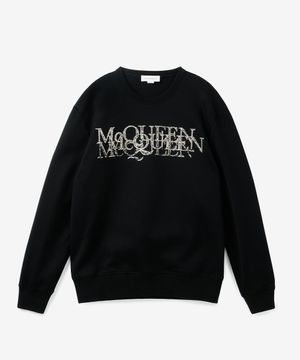 로고 엠벨리쉬드 맨투맨 - 블랙 / 735293QUX561010