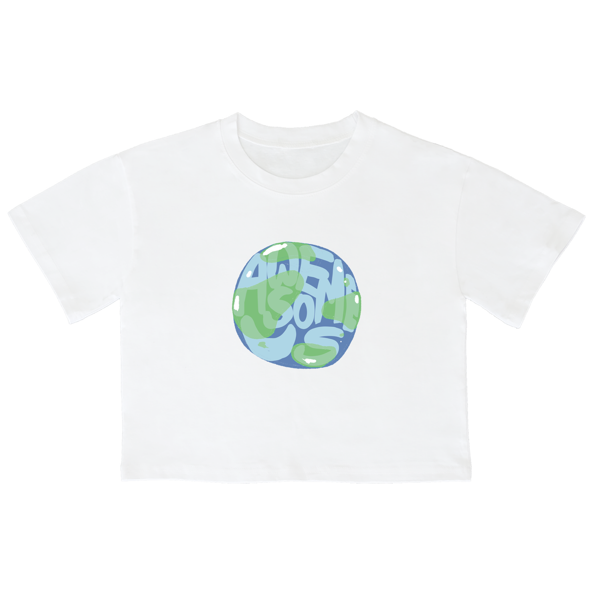 어썸어스(AWESOMEUS) (23SS)AWESOMEEARTH 크롭 반팔 티셔츠 화이트