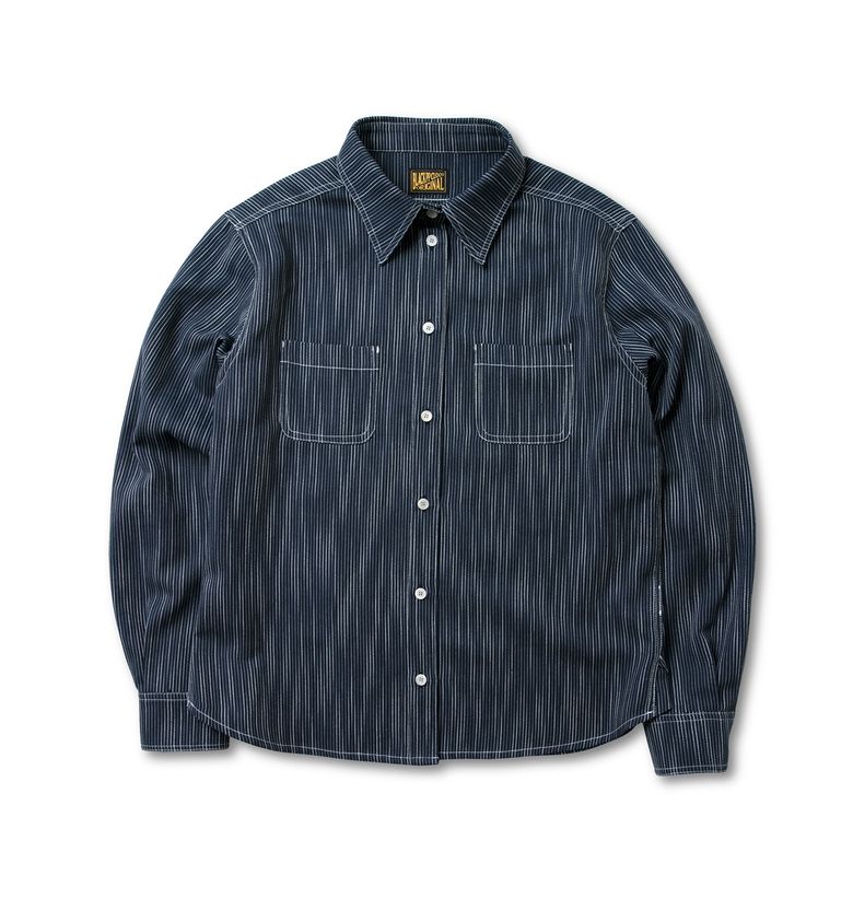 BLACK PP Yarn Dyed Fabric Classic Stitch Stripe Shirts