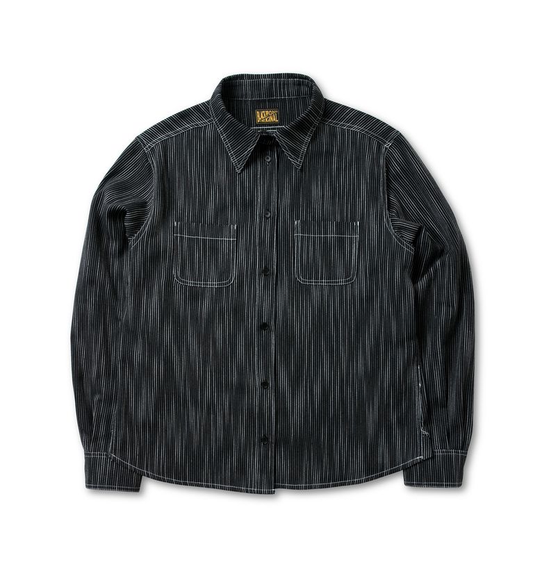 BLACK PP Yarn Dyed Fabric Classic Stitch Stripe Shirts