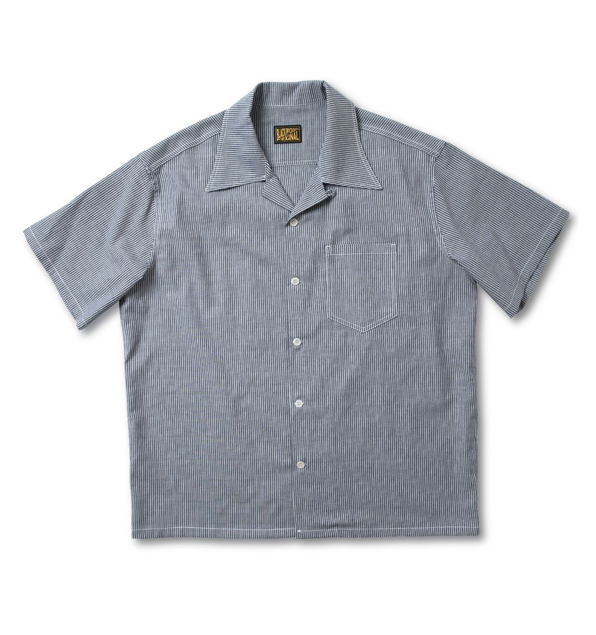 블랙피피(BLACKPP) BLACK PP Pencil Stripe Open Collar Shirt