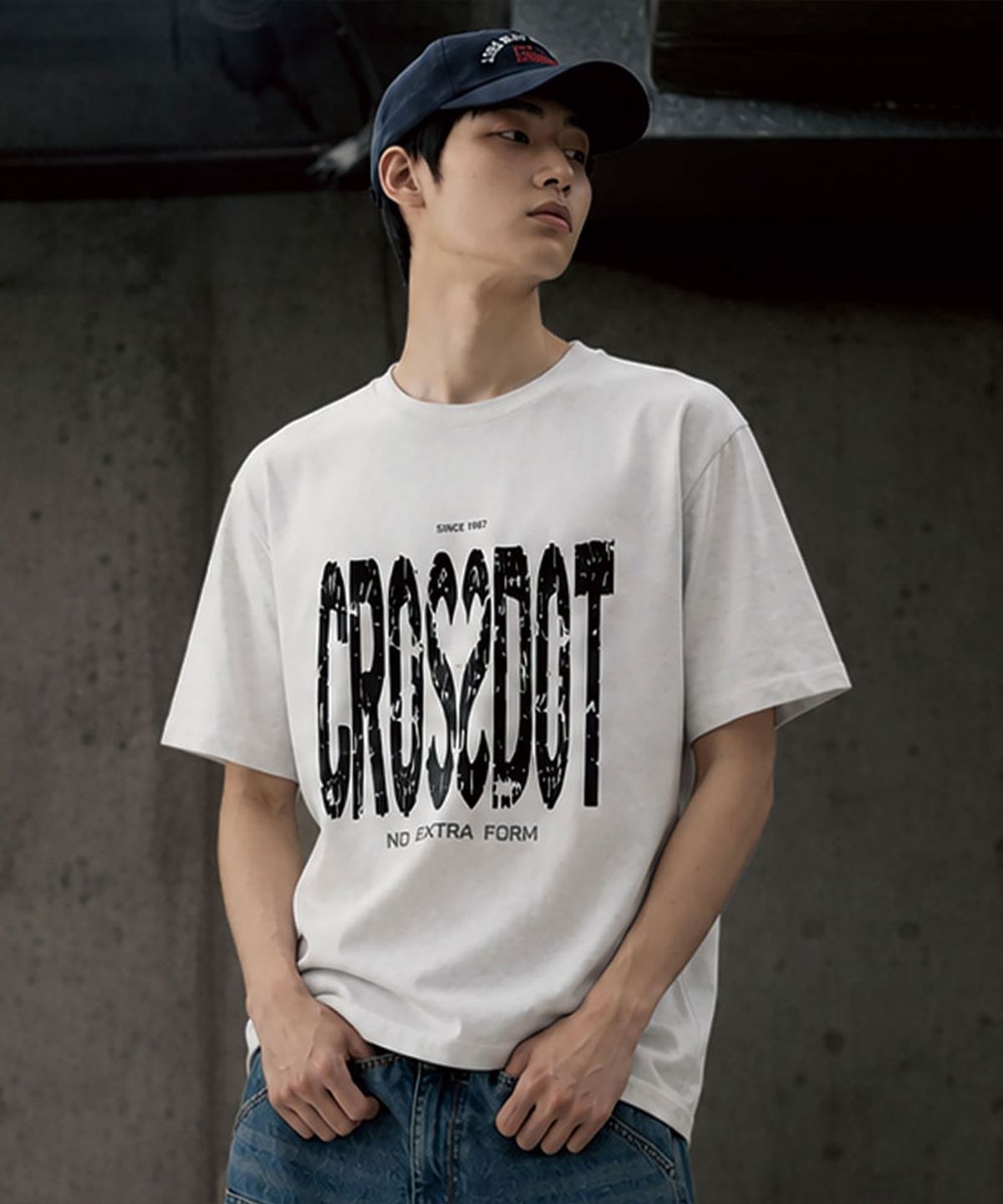 크로스닷(CROSSDOT) 타이포그래픽 오버핏 반팔티셔츠 4 Color [CRSE_1008]