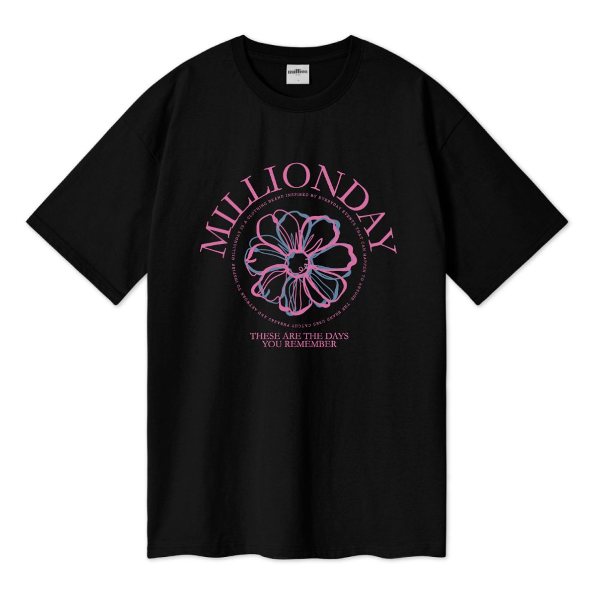 밀리언데이(MILLION DAY) MILLION ROUND-FLOWER OVER T-SHIRT