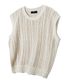와플 펀칭 니트 베스트 (LIGHT BEIGE)