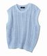 와플 펀칭 니트 베스트 (SKY BLUE)