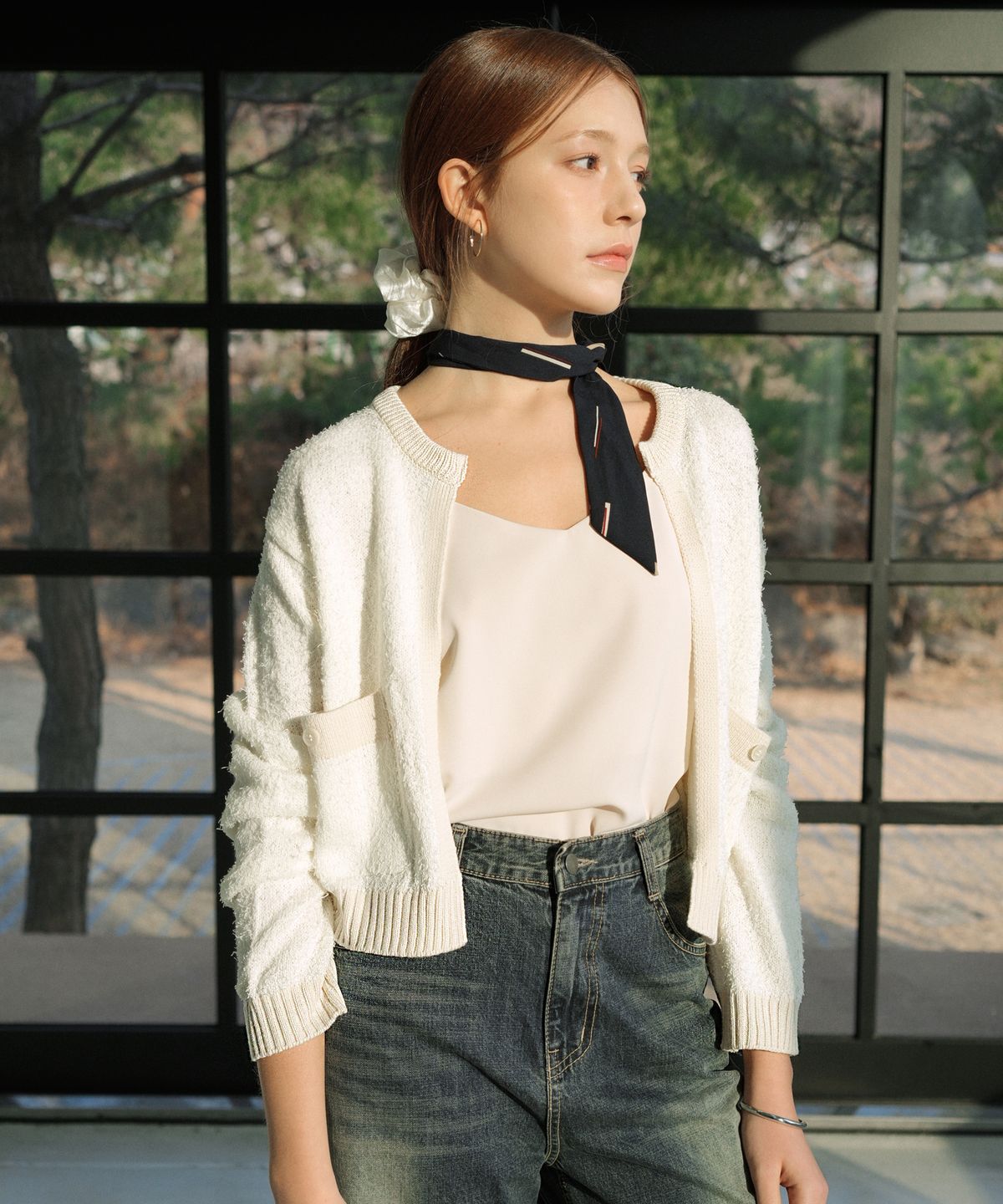 블레티(VLETI) Open Pocket Knit Cardigan (Ivory)