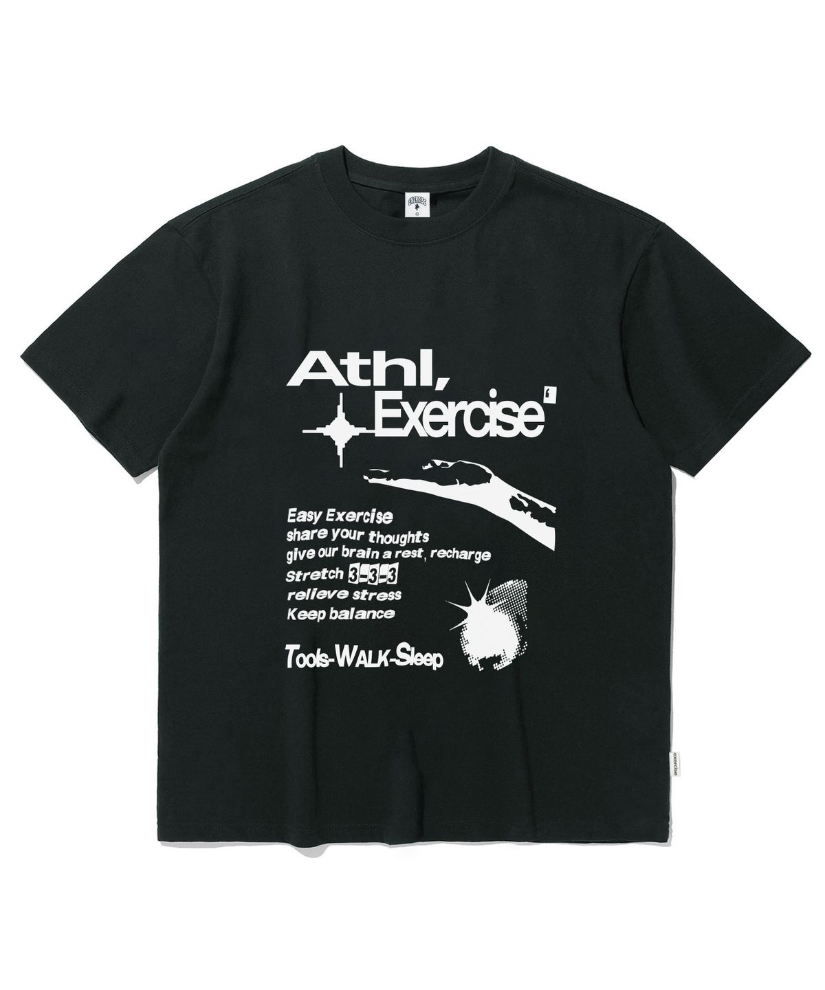엑서사이즈(EXERCISE) ATHL. EXERCISE HAND ARCHIVE T-SHIRT_BLACK