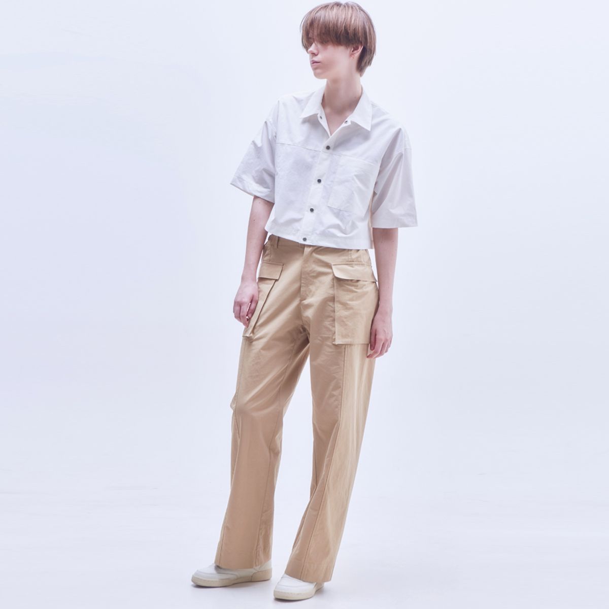 모스(MOTH) 와이드 카고 hbt 팬츠_베이지