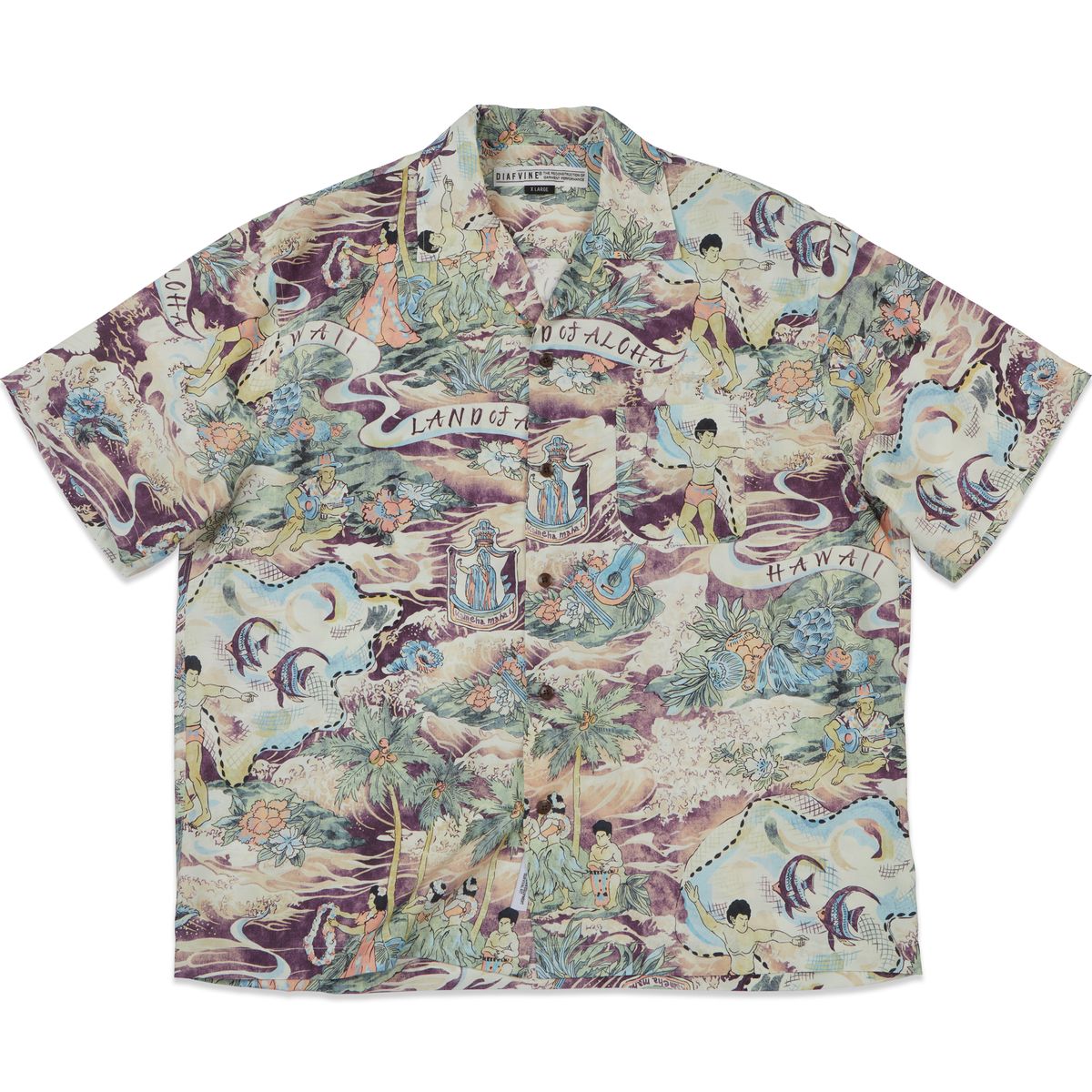 디아프바인(DIAFVINE) DV.LOT 684 LAND OF ALOHA shirt -Purple-