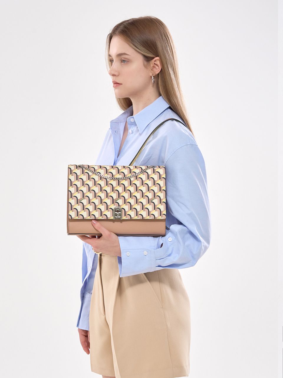 韓国大人気[rosa.K]AMELIE MONOGRAM SHOULDER BLUE MOUNTAIN_MM Promo Rosa.k Amelie Monogram Shoulder Blue Mountain Ss
