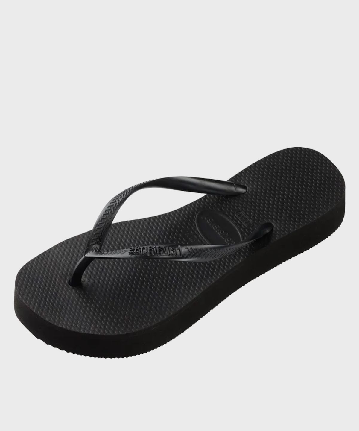 하바이아나스(HAVAIANAS) 슬림 플랫폼 플립플랍 Black