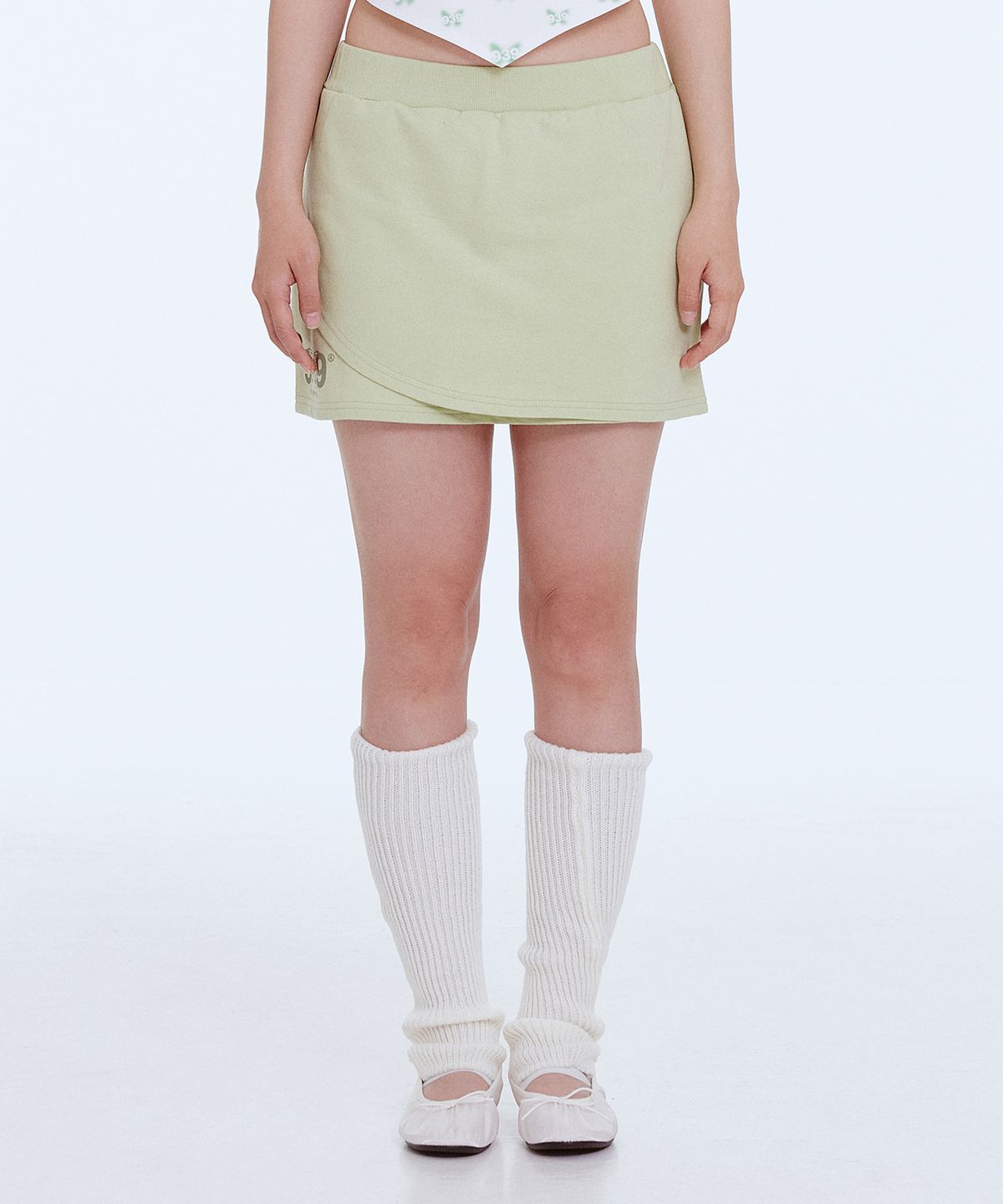 아카이브 볼드(ARCHIVE BOLD) [Archive Bold X Stumpynee] LOW-RISE SKIRT (GREEN)