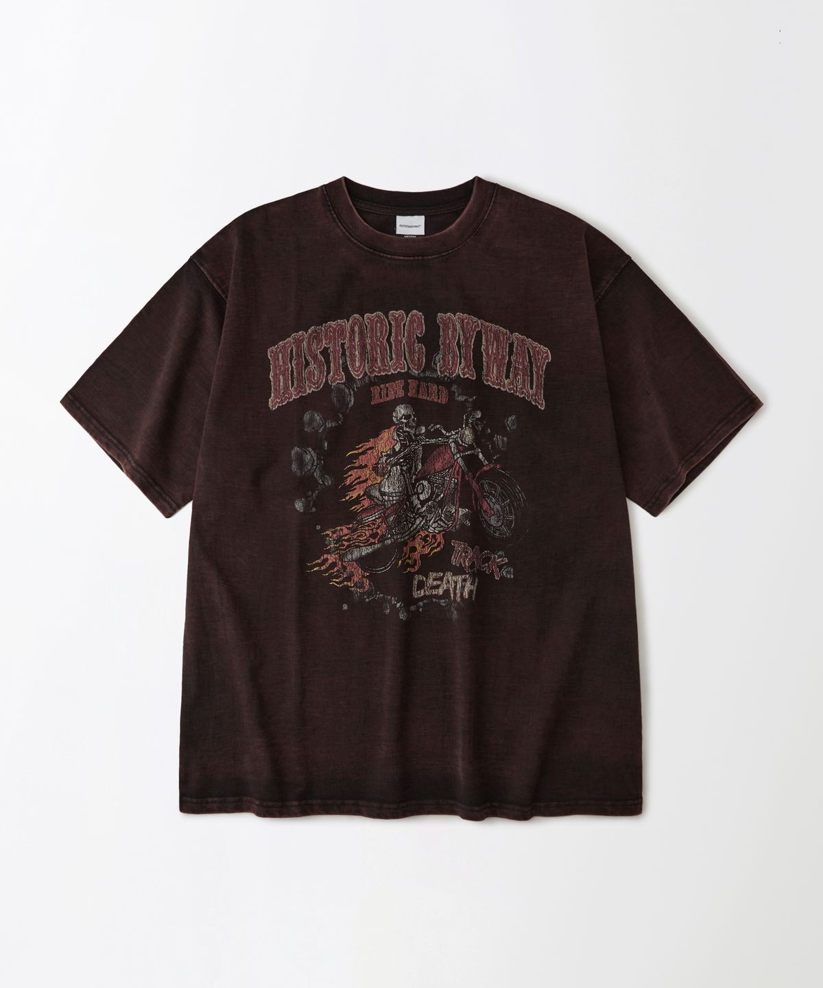 아웃스탠딩(OUTSTANDING) MOT SERIES TEE(DEATH TRACK)_VINTAGE BLACK