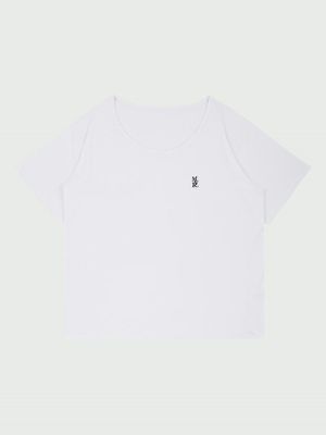 MVR 로고 와이드 U넥 티셔츠 [화이트]