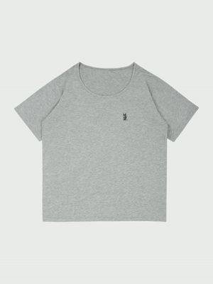 MVR 로고 와이드 U넥 티셔츠 [그레이]