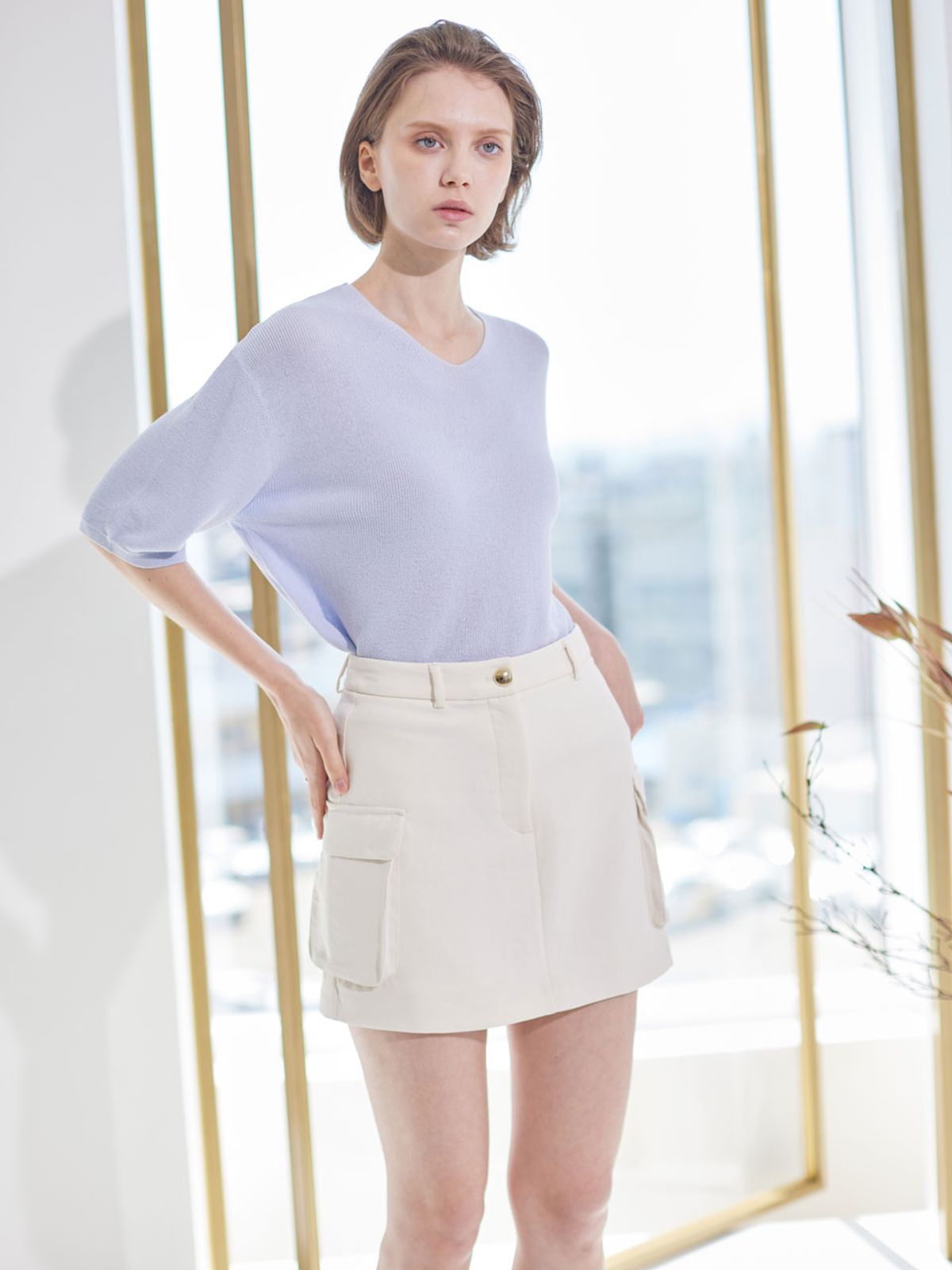 아이홀릭 캐시미어(AYIHOLIC CASHMERE) 루즈 언발 브이넥