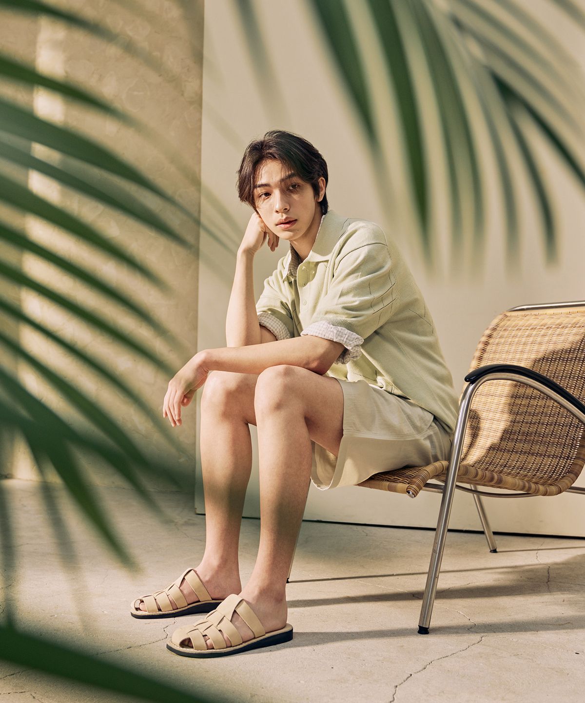 예루살렘 샌들(JERUSALEM SANDALS) 1063NN MICHAEL SLIDE-WHITE NUBUCK (미카엘 슬라이드 누벅)