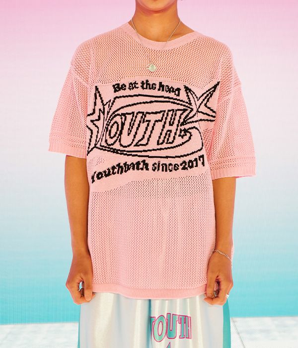 MUSINSA | YOUTHBATH STAR NET OVERFIT KNIT_PINK