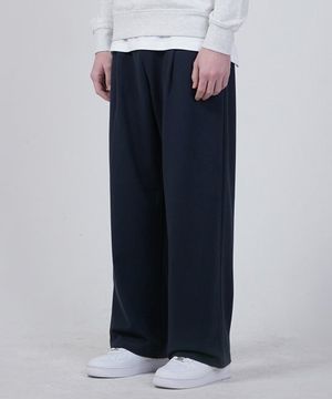 원턱 와이드 스웨트팬츠 네이비