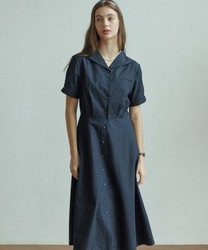 마린 카라 드레스 - 네이비