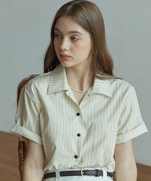 Veining  Pocket Shirt - Ivory