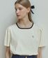 Neckline Puff Sleeve T-shirt - Cream