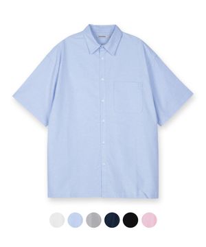 오버핏 옥스포드 하프 셔츠 (6 COLOR)