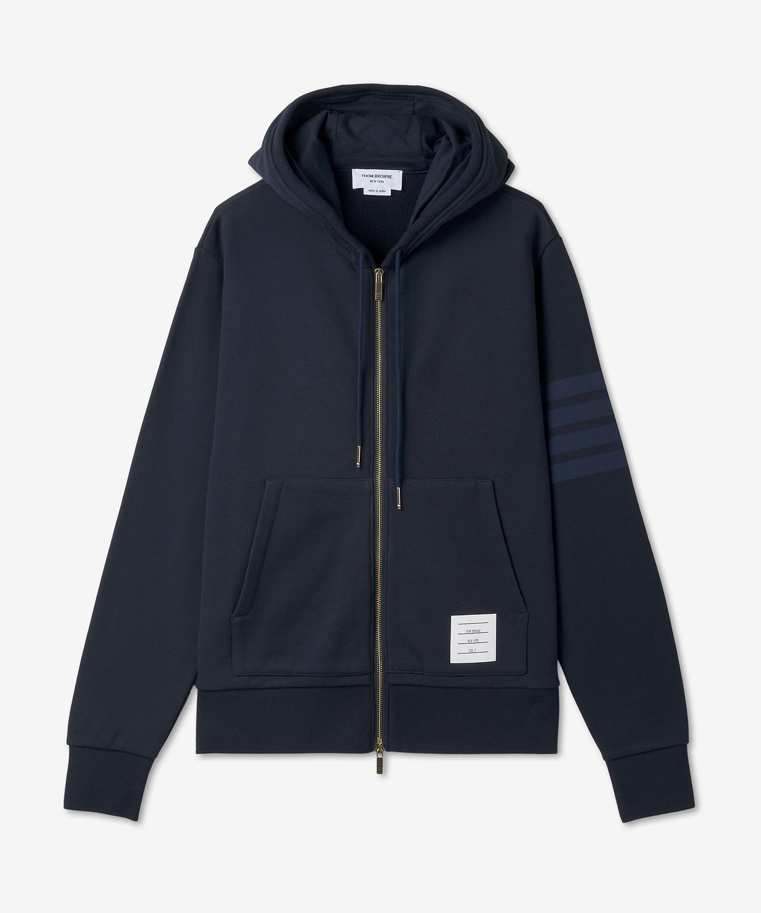 MUSINSA公式 | THOM BROWNE 4 Bar Zip-Up Hoodie - Navy