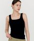 스퀘어넥 리브드 브라탑 - 블랙