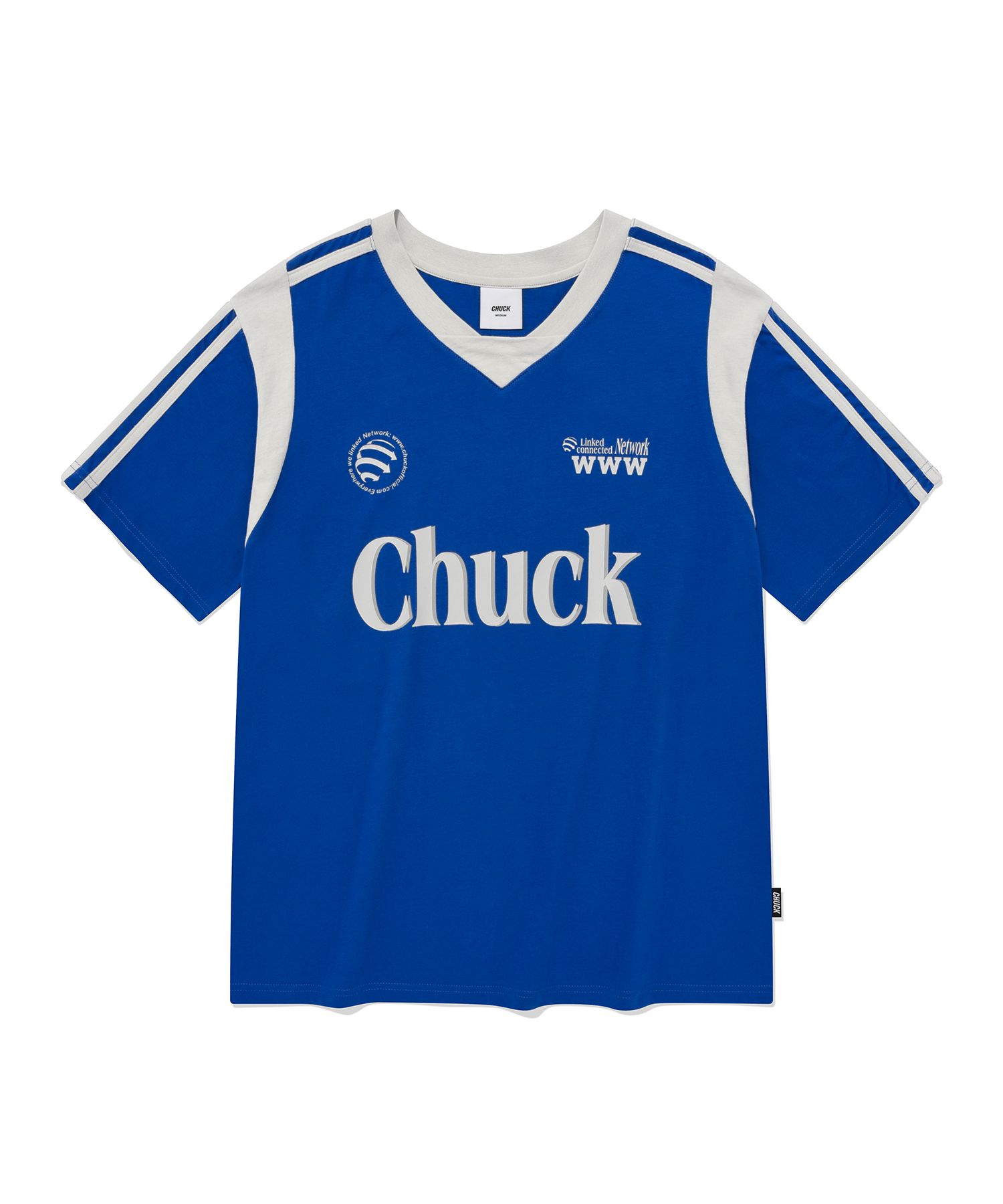 ★韓国の人気★【CHUCK】★Uniform V-Neck T-Shir.t★関税込★ MUSINSA公式 | CHUCK Uniform V-neck Short Sleeve T-shirt (Blue)