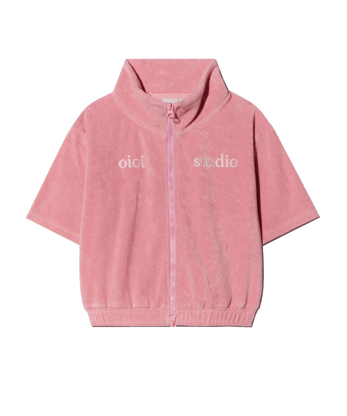 오아이오아이 컬렉션(OIOI COLLECTION) 테리 카라 집업_코랄