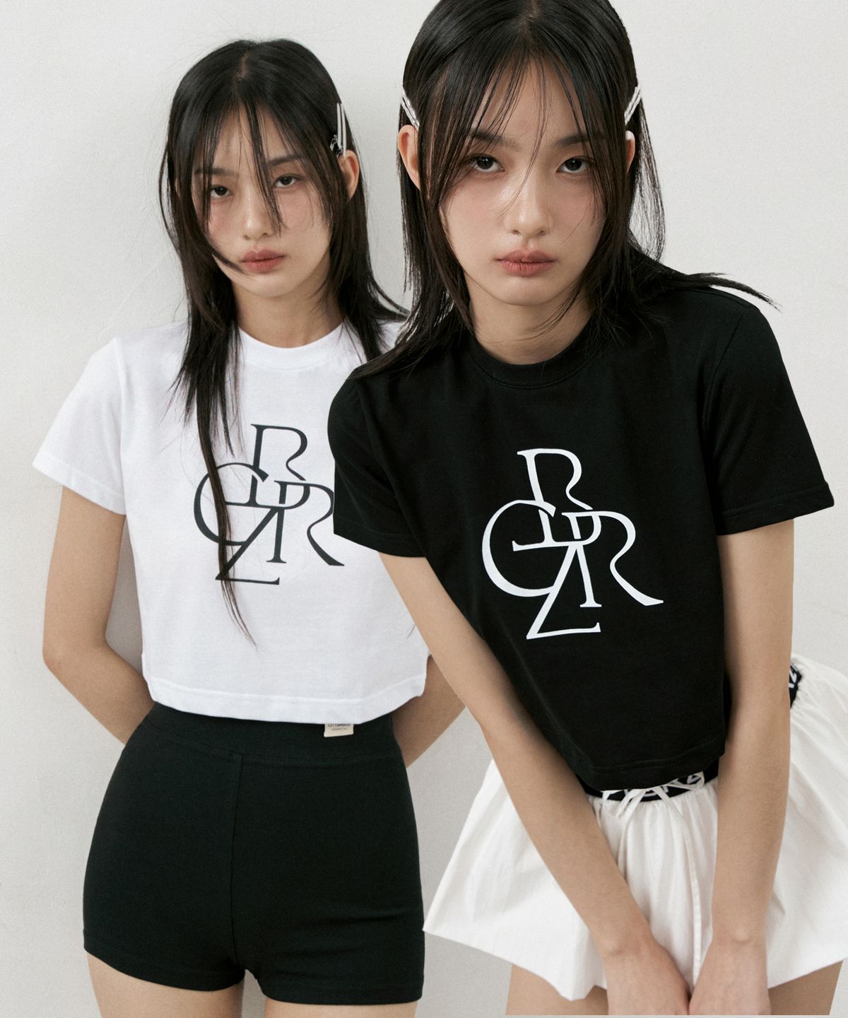 시티브리즈(CITYBREEZE) 로고 크롭 반팔 티셔츠 2PACK