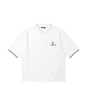 남성 피케 카라 자수 티셔츠 (WHITE) (HZ5ST18-31)