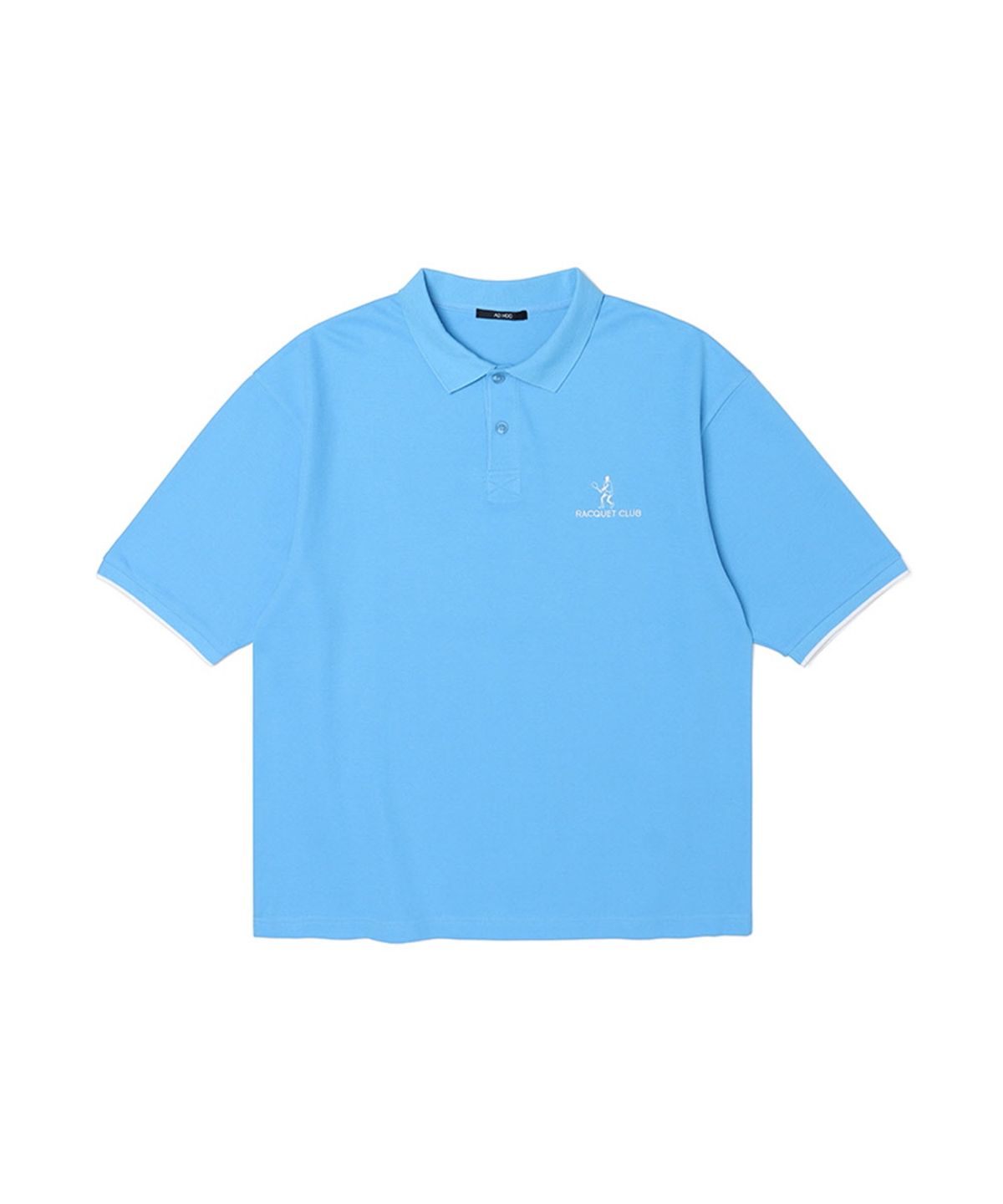 애드호크(ADHOC) 남성 피케 카라 자수 티셔츠 (BLUE) (HZ5ST18-43)