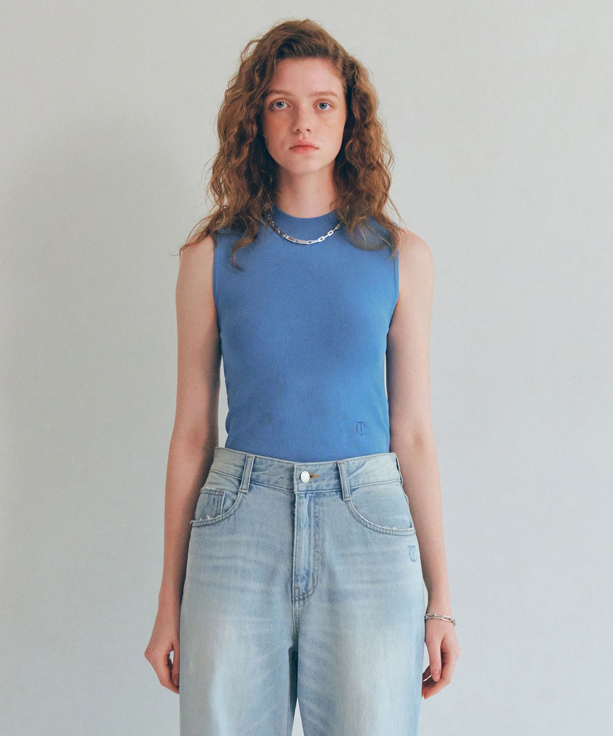 커렌트(CURRENT) VISCOSE SLEEVELESS [BLUE]