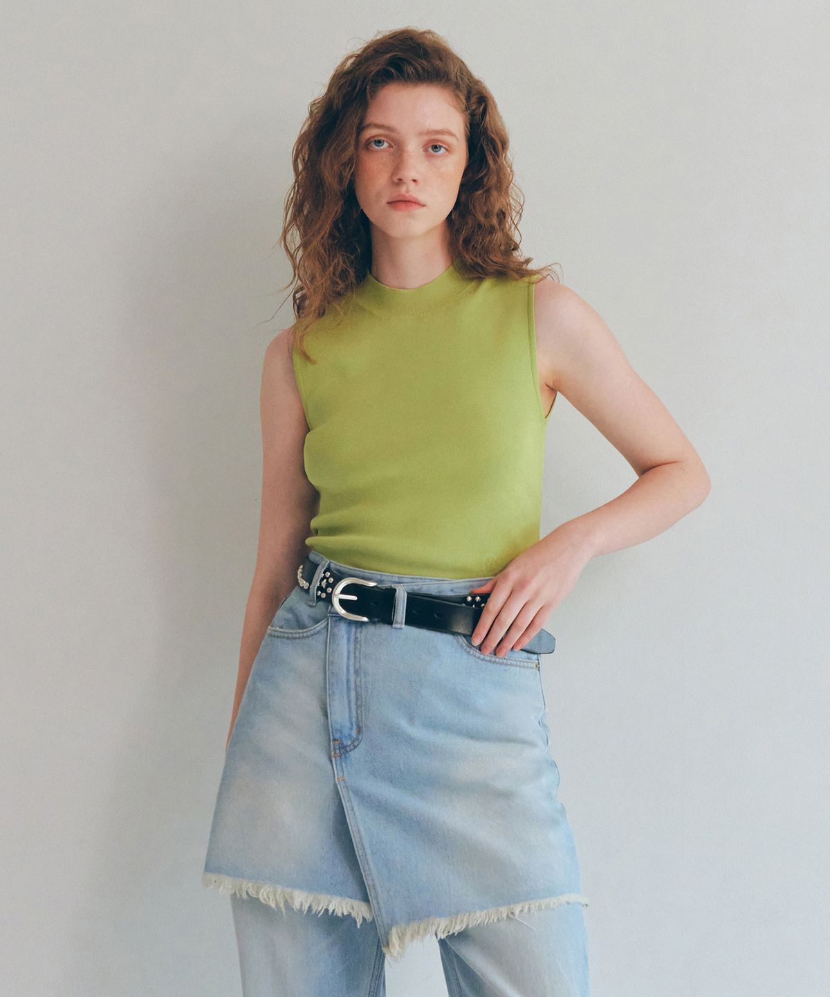 커렌트(CURRENT) VISCOSE SLEEVELESS [LIME]