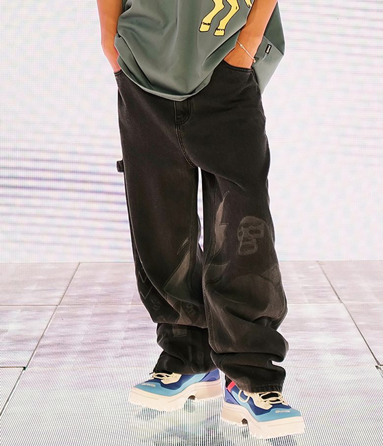 WIDE WRESTLER WASHING DENIM_BLACK
